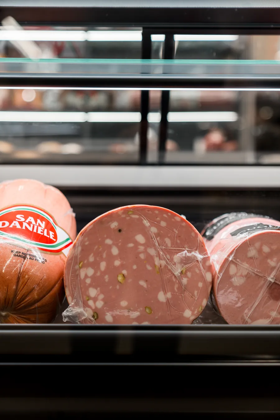 Restaurant salumi counter photographed as part of a Montreal content production
