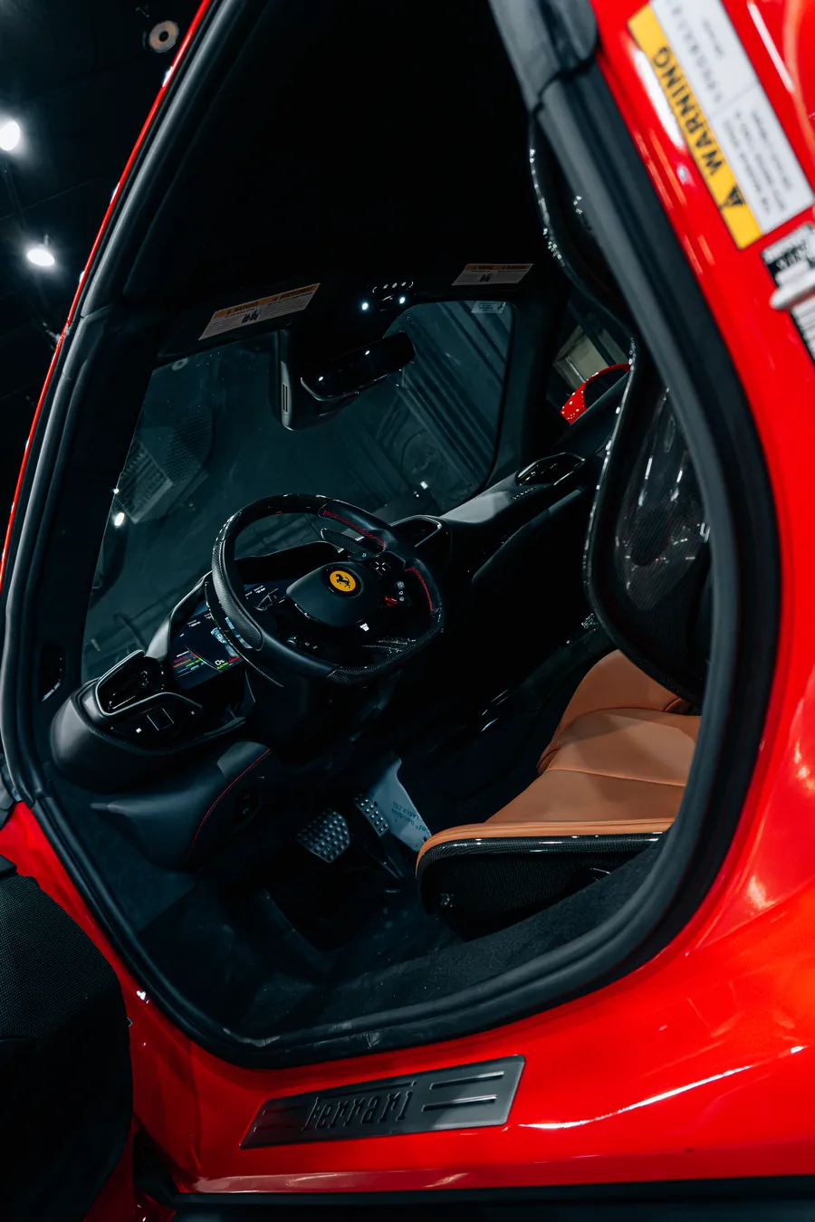 Ferrari cockpit photographed for Paddock Motorcars
